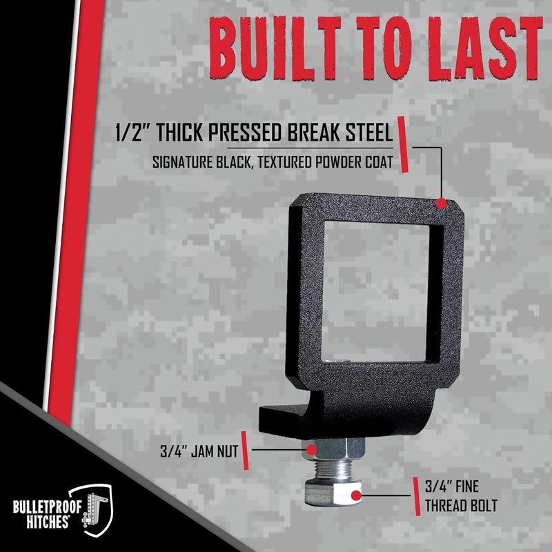BulletProof Hitches - 2.5" Anti Rattle Hitch Clamp - Anti Rattle Hitch Tightener for 2.5 Inch Hitches - Hitch Stabilizer with Black Textured Powder Coat - Image 1